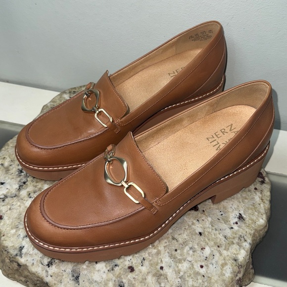 Naturalizer Dylan Lightweight Chunky Leather Loafer Chain Detail Lug Sole Sz 8.5 - Picture 14 of 14